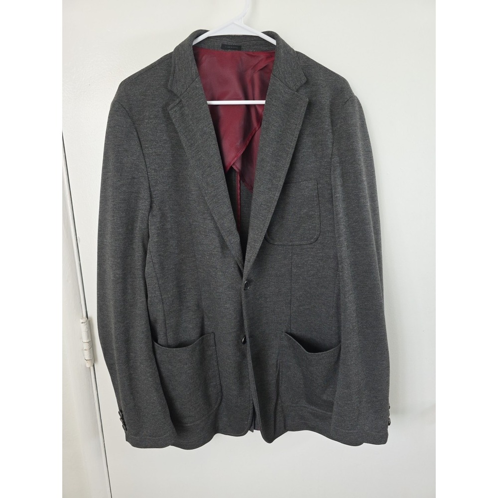 Report Collection Blazer Sport Jacket Gray Cotton Casual Mens Size XL 46R-48R